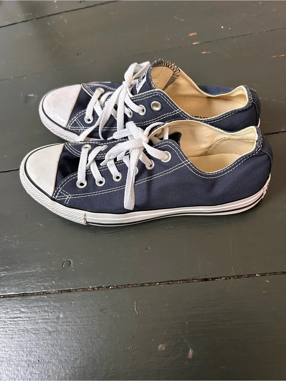 Converse All Star Low Top Blue/White Canvas Lace-Up Sneakers Women’s US 9 - Picture 2 of 10